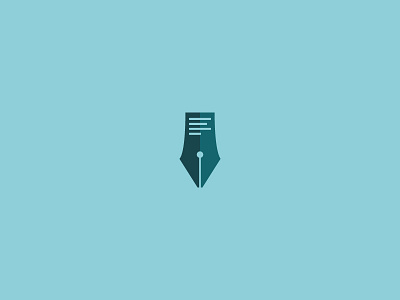Pen in paper design digital flat icon illustration logo mark pen vector