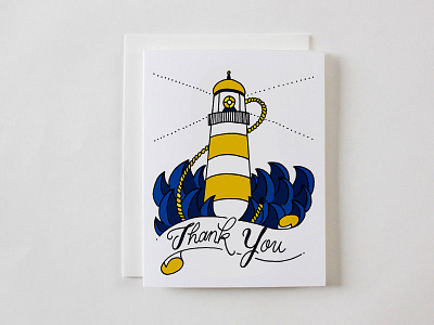 Lighthouse Thank You design drawn hand hand lettering illustration lettering lighthouse nautical thank you type