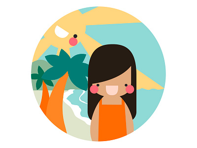 Malaga beach cute flat flat design graphic design illustrator malaga minimal sea spain sun vector