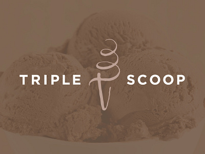 Triple Scoop branding handlettering ice cream identity lettering logo mark script swashery