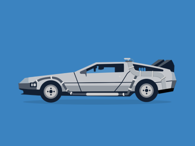 Great Scott! backtothefuture car delorean dmc flat flux illustration simple sketch vector