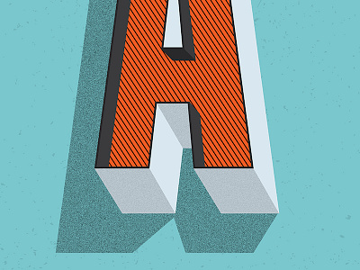 Letter A a grain letter a shadow texture type typography