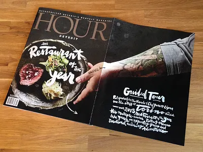 Hour Detroit bold brush script brush lettering brush script detroit editorial hand lettering lettering magazine cover sumi sumi ink typography