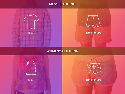 Menswear / Womenswear brand catalogue categories clothing menu mobile navigation product shop ui website