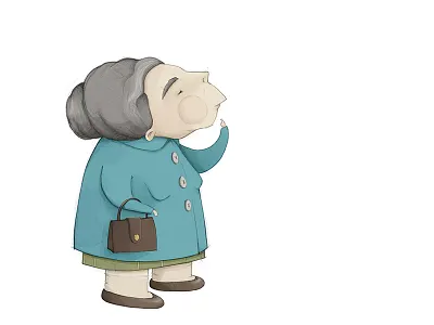 Old Woman - work in progress character childrens illustration hand drawn person wacom woman