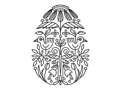 Easter egg bird dragonfly drawing easter egg flowers line nature tulip