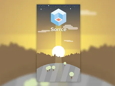 Login for Sorrce app flat geometry landscape log in login logo material register