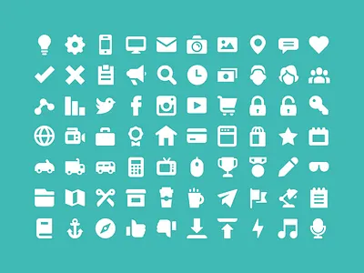 Solid Template Icons car folder icon instagram key mail map medal padlock solid truck twitter