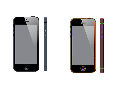 Iphone 5 illustration 5 drawing illustration illustrator iphone vector