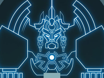 Temple Guardian abstract eminence fantasy game game design illustration mayan pattern tribal tron vector video game