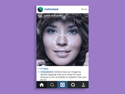 Visit Iceland Campaign Idea app campaign clean design idea modern purple simple ui winter