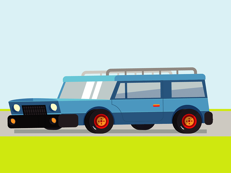 Drive animation car ride