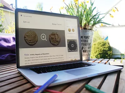 Coin Page ancient coin page color coding e commerce elegant