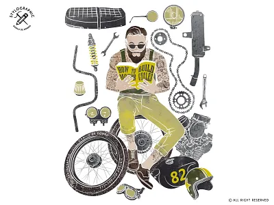 Motorcycle biker dirty track helmet hipster how to build motorbike motorcycle original parts racer repair tattoo vintage