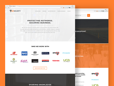 ANSecurity Website clean network networks orange parallax security website