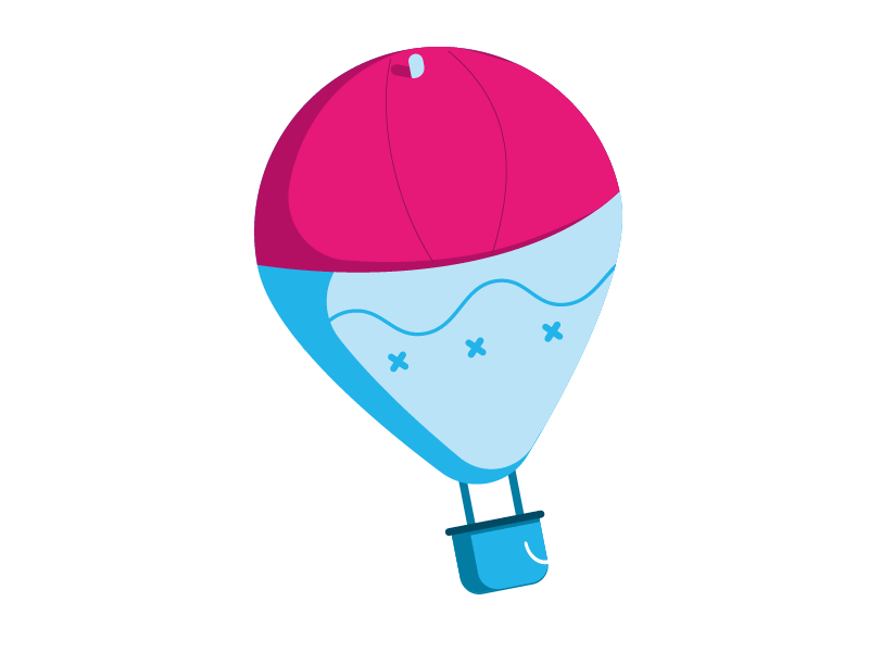 Hot Air Balloon 2d 3d air balloon animation blue blue face corporate flat inspiration motion graphics