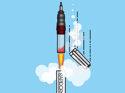 W.O.M.P. 1 illustration production rapidograph rocket timothy brennan
