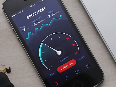 SPEEDTEST redesign concept analytics app flat graph ios speed test ui