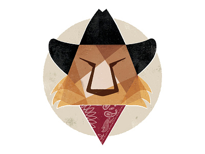 Wild West Lion fund raising illustration logo