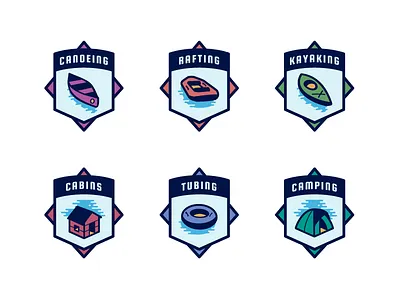 Indian Head icons 829 cabin camping canoe creative design icon icons kayak raft set tubing