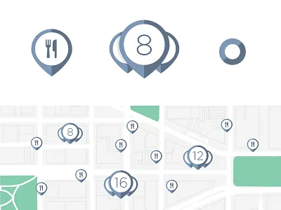 Marker Cluster Style cluster dropper flat google maki map marker ui ux