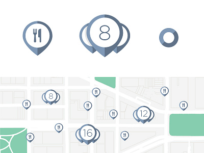 Marker Cluster Style cluster dropper flat google maki map marker ui ux