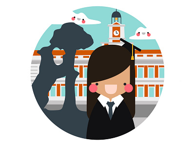Madrid cute flat flat design graduate graphic design illustration illustrator madrid minimal prom simple vector