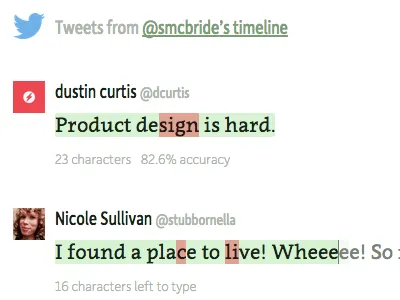 Tweetype Game Detail clavo dada studio depot new game games moretype tweet tweetype twitter typing