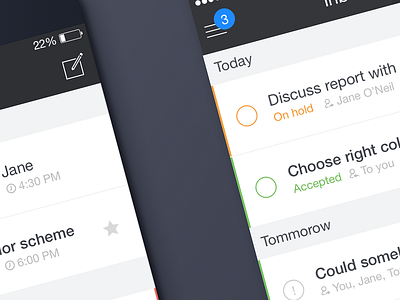 iOS App for tracking your progress flat heading ios item notification status task time ui ux