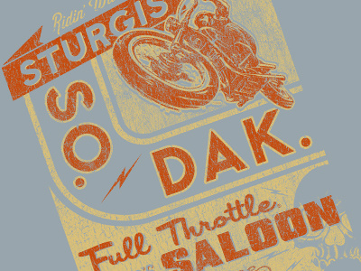 FTS Ridin' Wild biker illustration merchandise retro skull texture type typography vintage