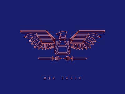 War Eagle auburn branding eagle fly freelance identity line logo mark typography war