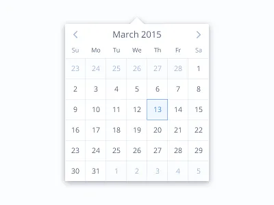 Simple Date Picker clean date dropdown interaction interface modal month picker selector simple ui ux