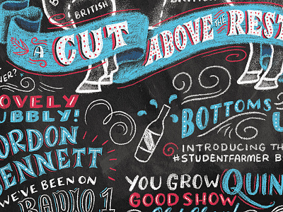 Bottoms Up chalk chalk lettering chalk typography chalkboard design hand lettering hand lettering illustration lettering letters