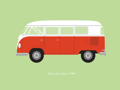 Volkswagen Type 2 1960 (kombi) 1960 car illustration kombi type2 vector volkswagen