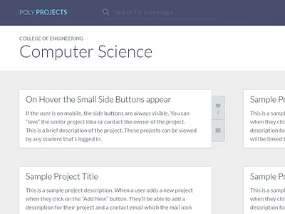 Poly Projects flat grid projects ui web
