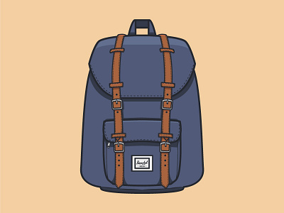 Backpack backpack bag blue design graphic herschel illustration illustrator school vector