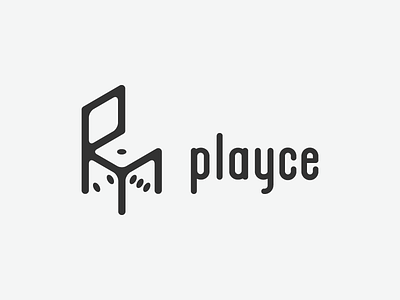 Playce branding casino chair dice gambling games isometric logo logotype red web