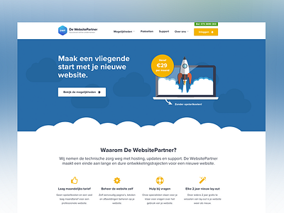 De WebsitePartner Homepage clouds header homepage