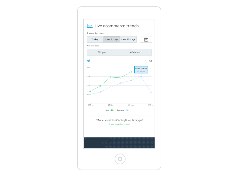 Mobile graph filtering illustration ui