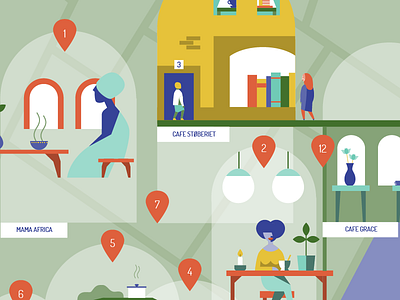 Maps for Copenhagen illustration vector