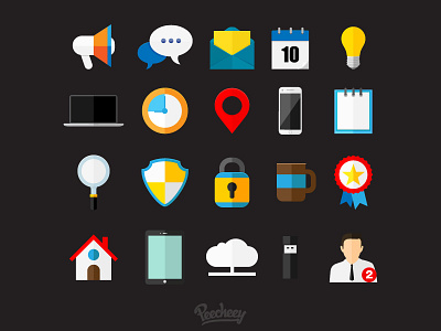 Business Icons adobe business flat free icons vector