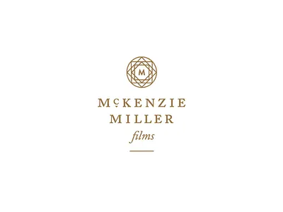 McKenzie Miller Films branding camera cinema circle films gold logo m mckenzie miller type video wedding