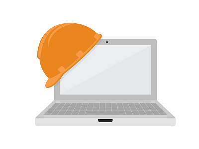 Maintenance hardhat helmet laptop maintenance screen work