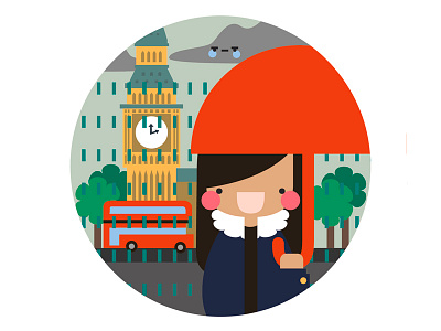 London bus cute flat flat design graphic design illustration illustrator london minimal simple uk vector