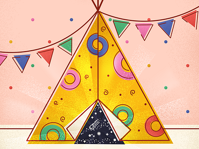 Tipi kids magic pink poster space tent tipi
