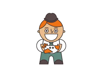 Man in hat aeroplane agent character fly hat man travel