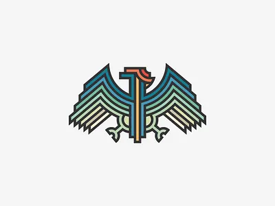 Eagle branding colorful eagle illustration logo mark vector