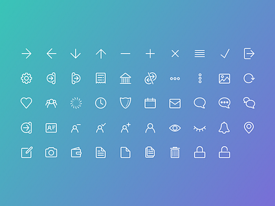 Icon Set application flat icon iconography icons line set symbols