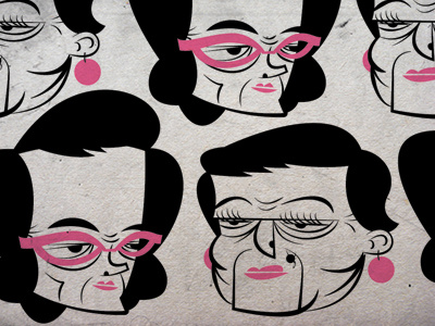 Old Lady Fight animation character design grandma pink