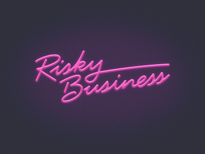 Risky Business Type Treatment 80s custom pink purple risky business script